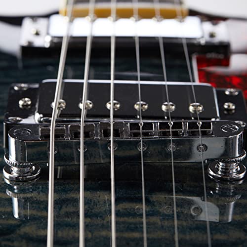 GROTE Jazz Electric Guitar Semi-Hollow Body Trapeze Tailpiece Bridge Guitar Gig Bag (Black)