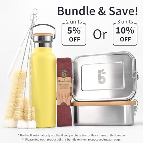 Bambaw 32 oz Water Bottle | Insulated Water Bottles | Water Bottle Stainless Steel | Insulated Travel Water Bottle | Insulated Water Bottle | Stainless Steel Water Bottles | 1 Liter Water Bottles