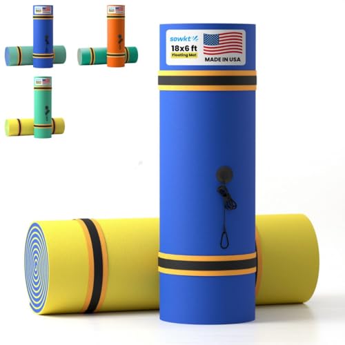 Premium Made in USA Lily Pad (9x6, 12x6 & 18x6 ft) Floating Mat for Lakes and Pools - Great for The Lake, Pool, Boat or as a Floating Dock - Giant Lilly Pad for Adults and Kids