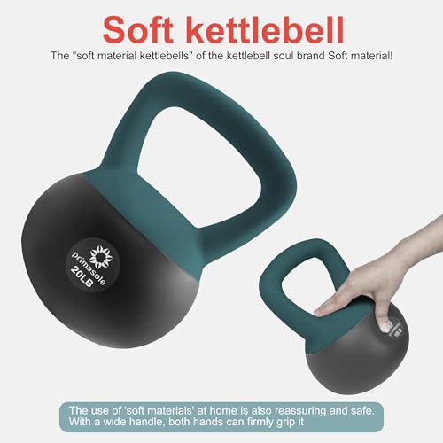 Soft Kettlebell 20lbs Shook Resistance base. Anti Slip hand Kettlebell weights for Women and Men -Home workout Kettlebells dumbbells for strength and safety.