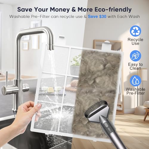 Air Purifiers for Home Large Room Up to 3000 Ft² with H14 HEPA Filters, Air Purifiers for Pets Bedroom with Washable PreFilters, Double Air Intake, Air Quality Monitor, 22dB Sleep Mode