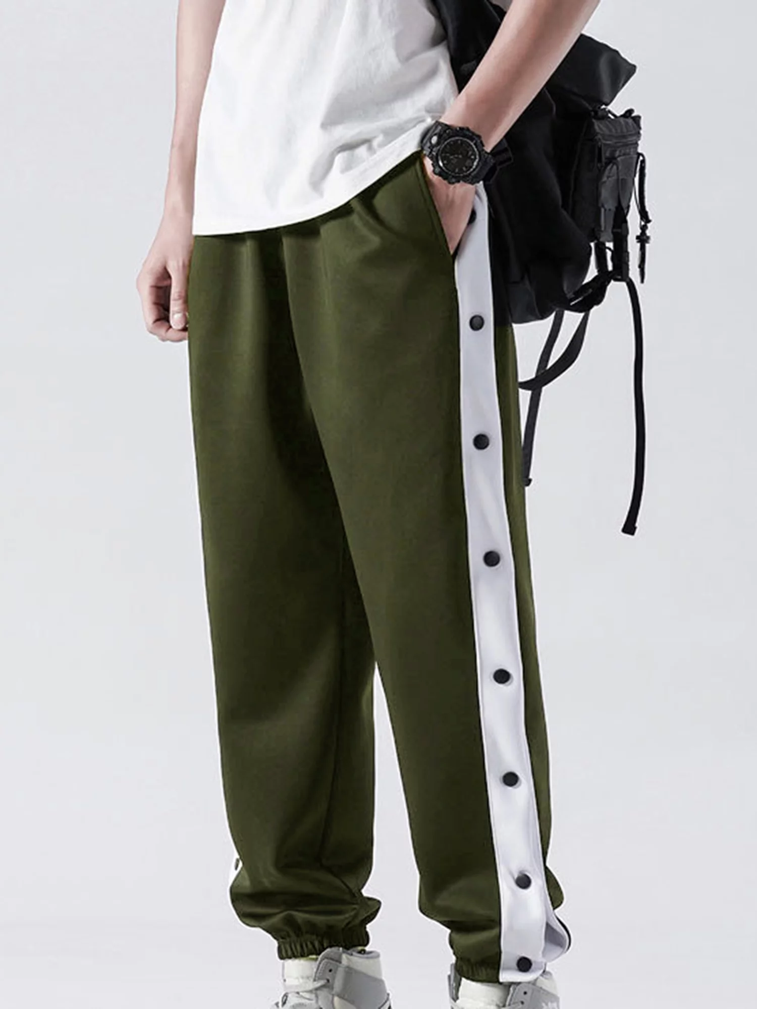 Men Tear Away Pants Casual Quick Dry Loose Fit Basketball Pants