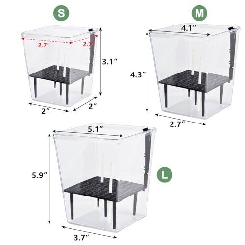 Self Watering Pots Set, 3 Pack 2.7 Inch Self Watering Pots for Indoor Plants, Clear Planter Pot with Deep Reservoir for Succulents, Seedlings, Small Plants