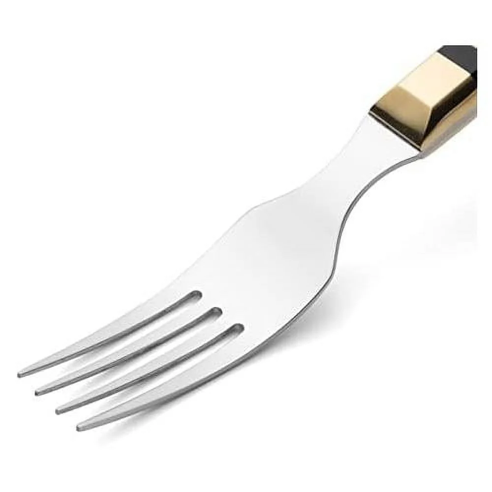 Steak Fork 4 Inch Nitrum Stainless Steel And 200 Mm Blade. Ergonomic Polyoxymethylene POM Handle. Series . The Serrated Edges Make Them Perfect For Cutting And Chopping. Color Black And