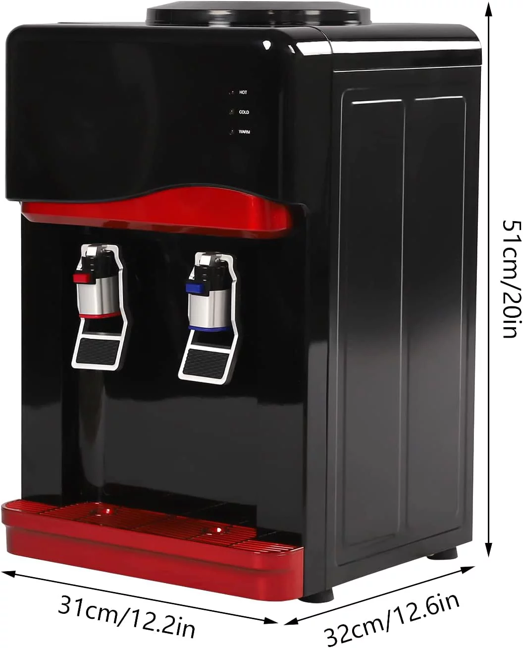 Miumaeov 75W Dispenser Hot and Cold Water Cooler Child Safety Lock Drinking Fountain