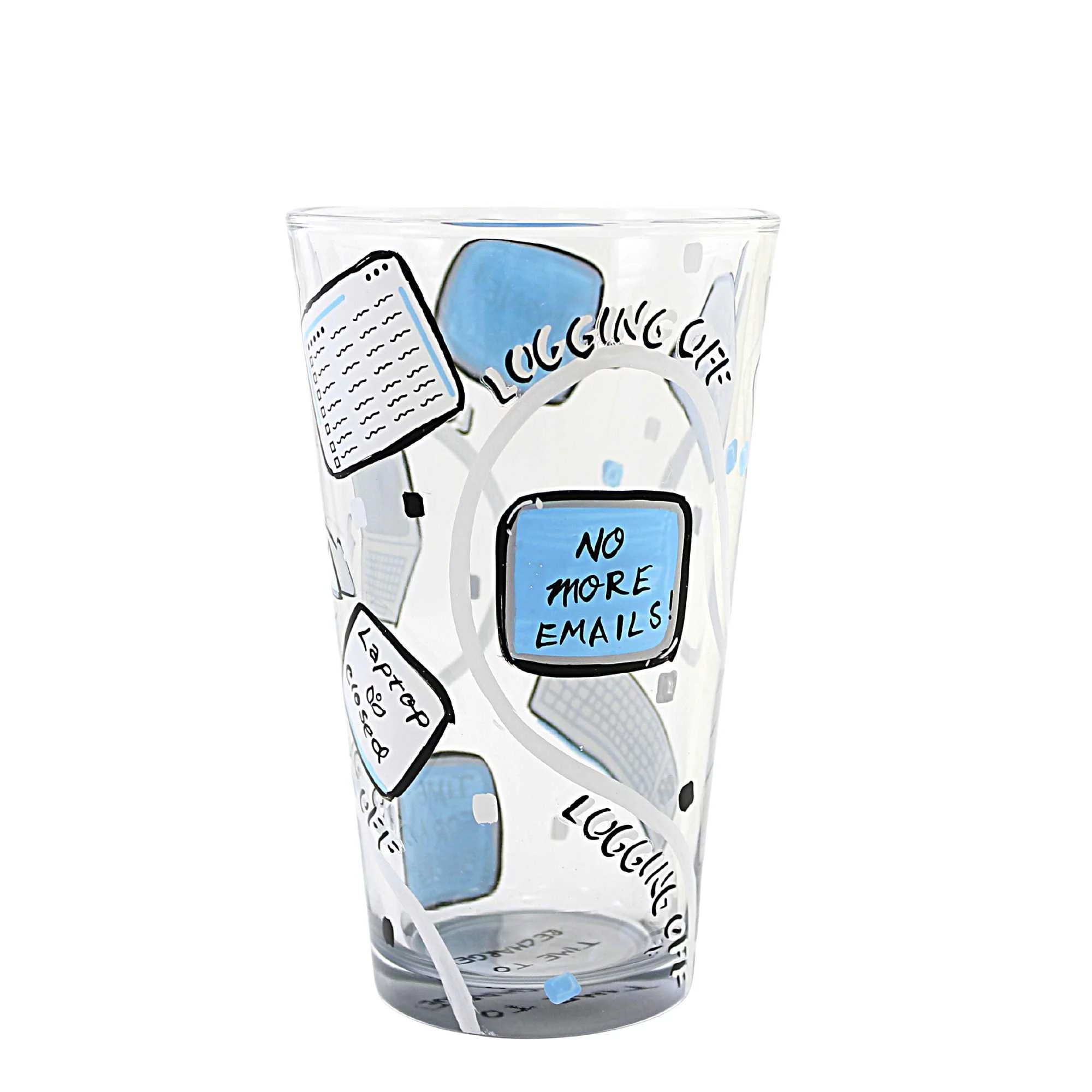 Tabletop Logging Off Pint Glass Glass Lolita Hand Painted 6011653