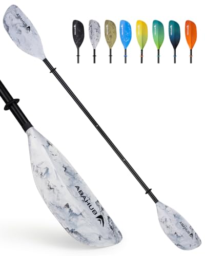 Abahub Adjustable Kayak Paddle 210-230 cm/ 230-250 cm Floating Kayaking Oars Boating Oars Canoeing Oars Black
