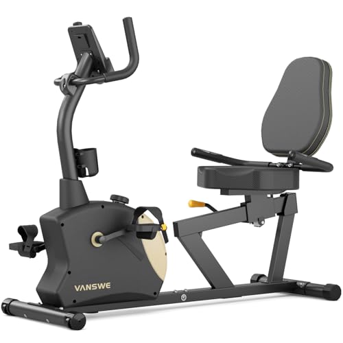 VANSWE Recumbent Exercise Bike for Adults Seniors - Recumbent Bikes for Home with Magnetic Resistance, Bluetooth and App Connectivity, Pulse Sensor