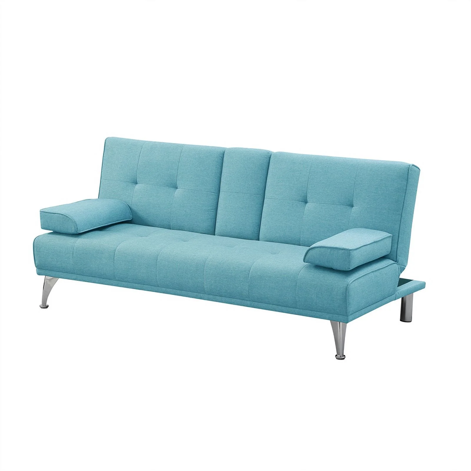 Serta Michigan Convertible Sofa in Sky Blue Fabric Upholstery