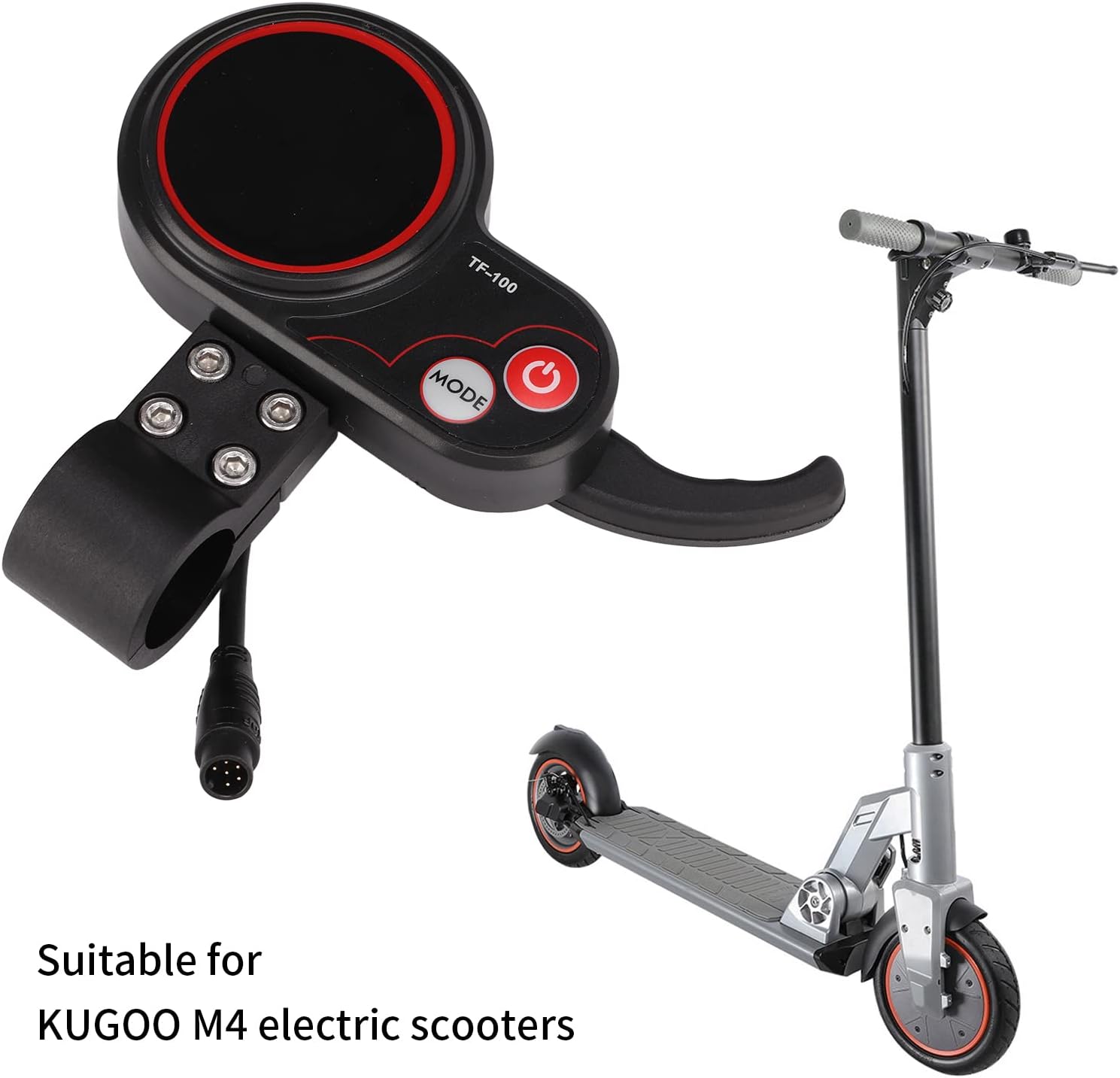 Motor Brushless Controller Electric Bike Controller Scooter Controller, 48V TF-100 Display 6 Pin Communication Instrument for KUGOO M4 Electric Scooter Handlebar Display