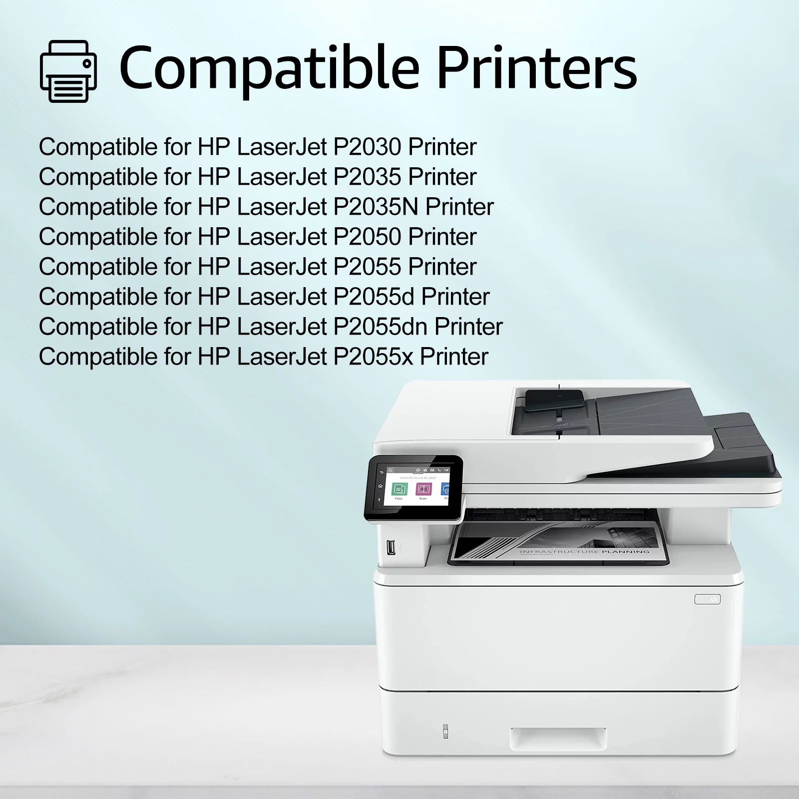 GREENCYCLE 2 Pack Compatible HP 05A CE505A Black Toner Cartridge Replacement for Laserjet P2035 P2035N P2055DN 2035N Printer