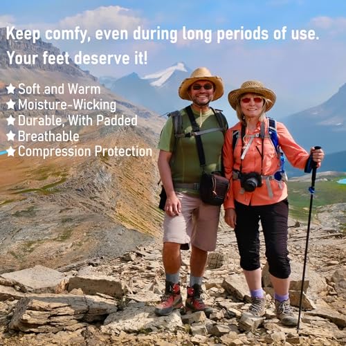 CWVLC Crew Hiking Socks, Cushion, Moisture Wicking, Arch Compression Boot Socks