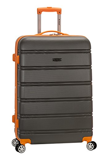 Rockland Melbourne Hardside Expandable Luggage with Spinner Wheels, Blue, Checked Large 28