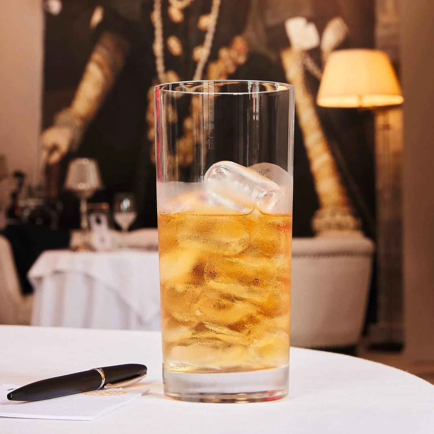 Arc Cardinal Precision Beverage/Iced Tea/Cooler Glass With Sheer Rim, Made In USA, 15.5-Ounce, Set Of 12