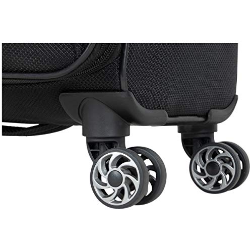 Kenneth Cole REACTION Rugged Roamer Lightweight Softside Expandable 8-Wheel Spinner Luggage, Black, 20-Inch Carry-On