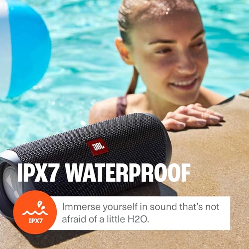 JBL Flip 5 (Black) + Bundle with divvi! Protective Hardshell Case