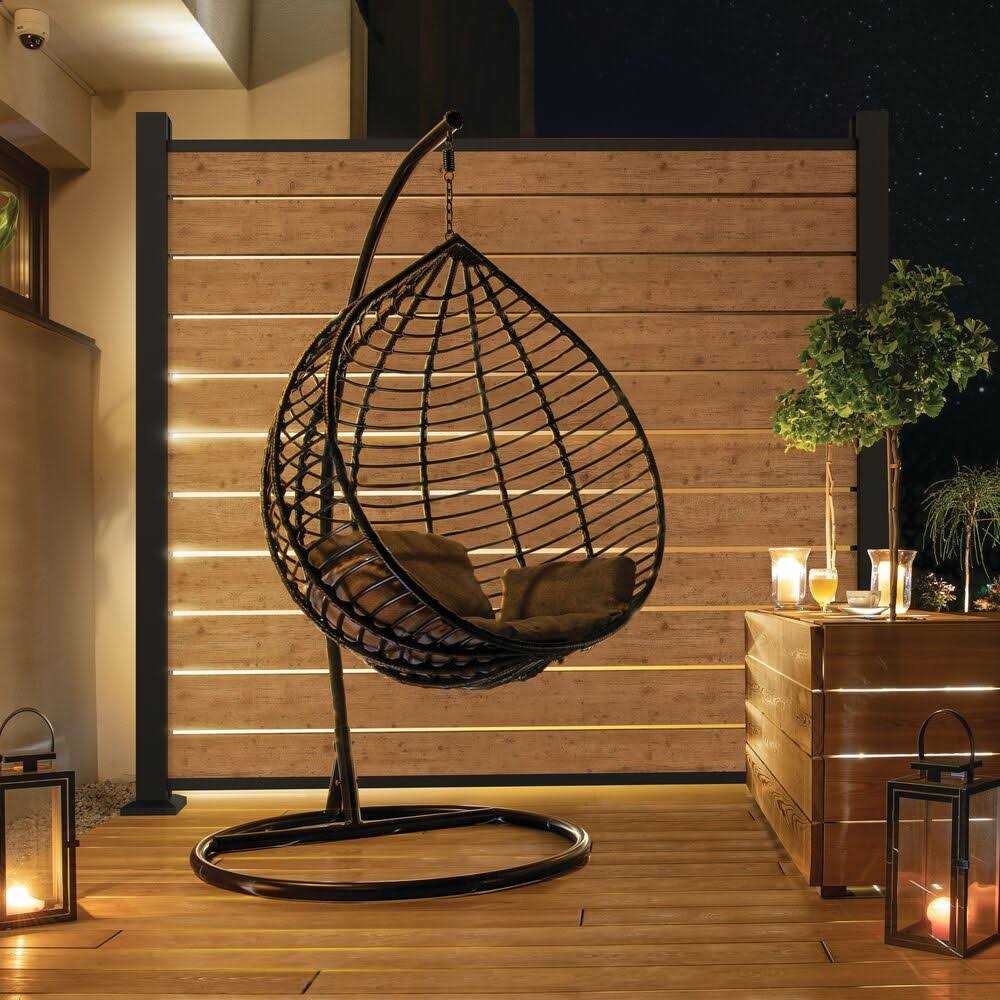 Freedom Alloy Mixed Material 6-ft H x 5-in W Matte Black Aluminum Privacy Fence Rail 73047660