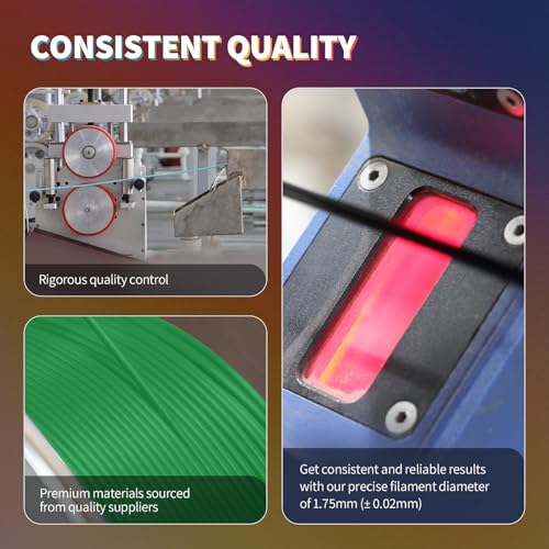 OVERTURE PLA Filament 1.75mm PLA 3D Printer Filament, 2kg Cardboard Spool (4.4lbs), Dimensional Accuracy +/- 0.02mm, Fit Most FDM Printer (Black 2-Pack)