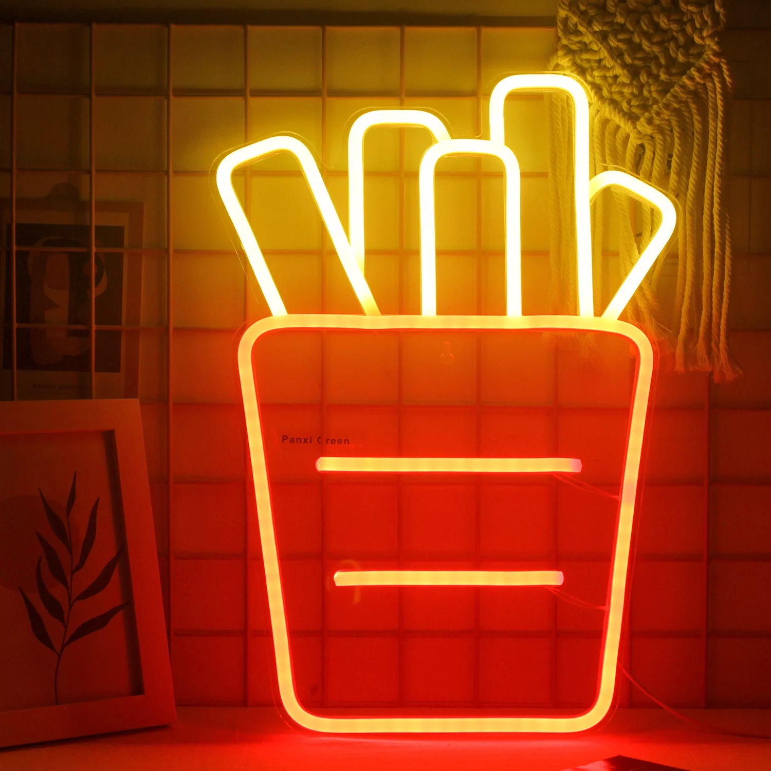 SIGNSHIP French Fries Shaped LED Neon Light Signs USB Power for Bedroom Store Restaurant Bar Wedding Party Decoration