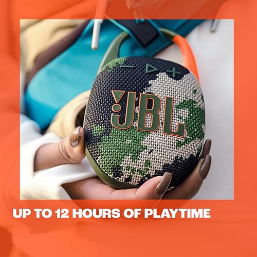 JBL Clip 5 - Ultra-Portable, Waterproof & Dustproof Bluetooth Speaker, Big Pro Sound with Punchy bass, Integrated Carabiner, Up to 12 Hours of Play, Made in Part with Recycled Materials (Black)