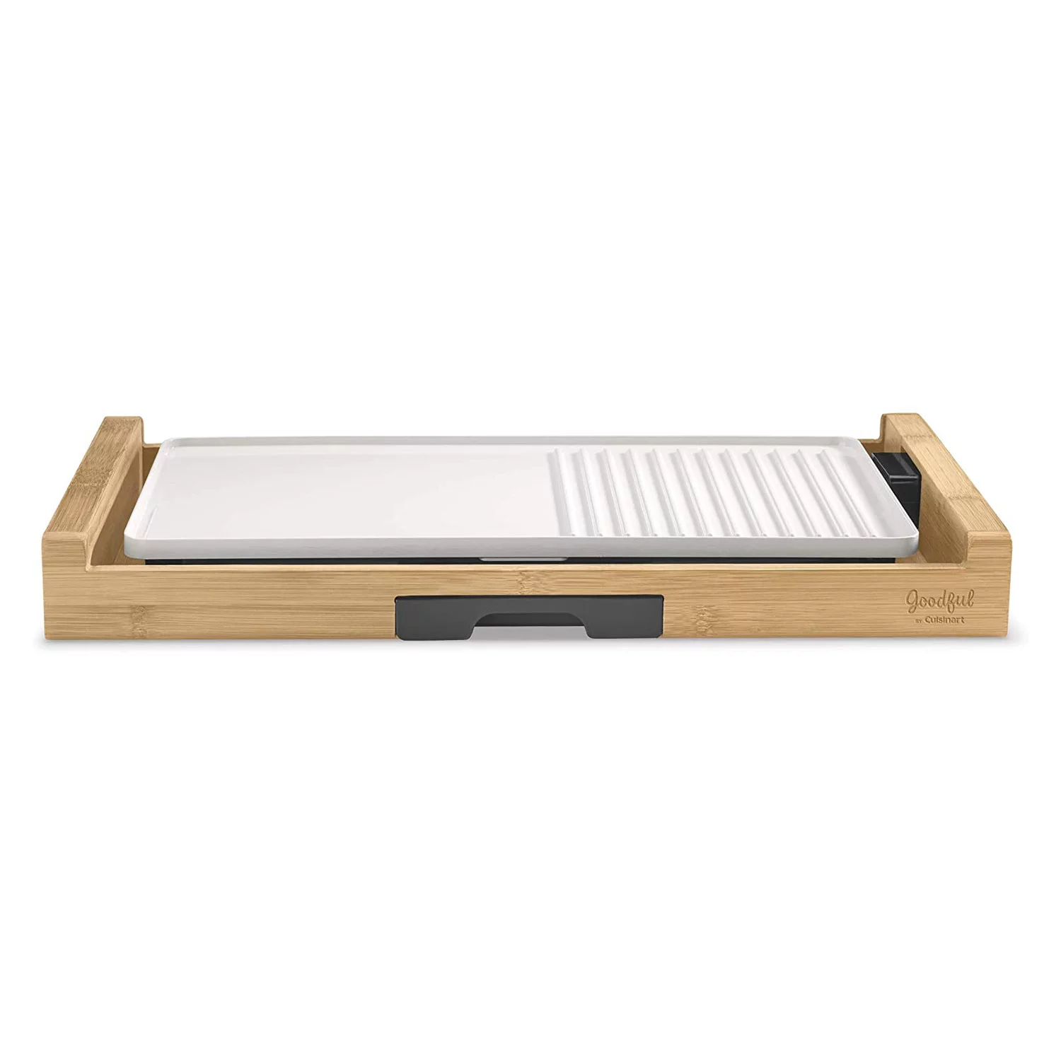 Goodful Cuisinart Bamboo Home Kitchen Countertop Full Grill and Griddle, White