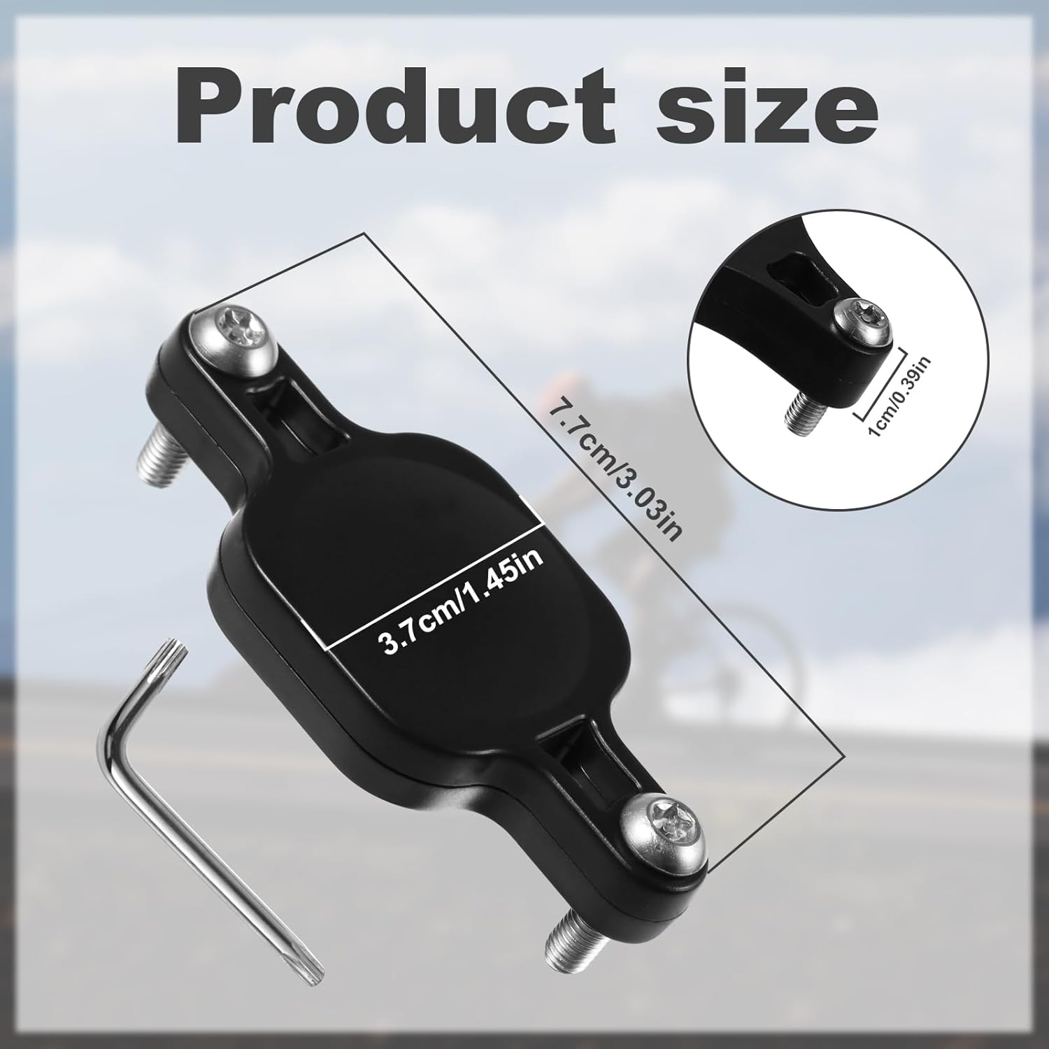 Bike Hidden Mount for Airtag, Bike GPS Tracker for Airtag Bike Holder Hidden Black Sturdy for Airtag Compatible with Apple Airtag for Most Bikes Electric Bike Scooter (Square)