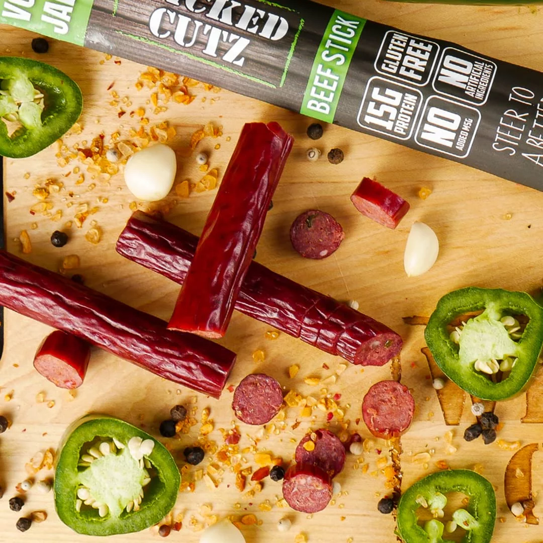 Wicked Cutz Premium Beef Jerky Sticks, Protein-Rich, 4-Flavor Variety Pack, 1.5 oz, 48-Pack