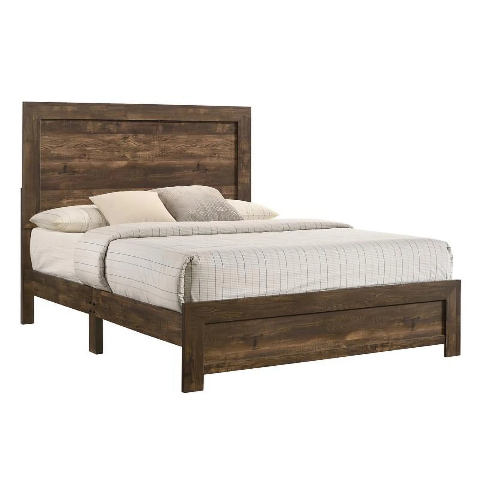 Furniture of America Kodo Rustic Wood Queen Panel Bed in Walnut