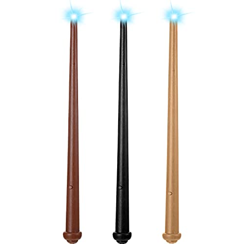Skylety 3 Pieces Light up Wand Magic Light and Sound Toy Illuminating Princess Wand Fairy Toys Christmas Party Costume Accessory for Xmas Cosplay Masquerade(Pink, Purple, Blue)