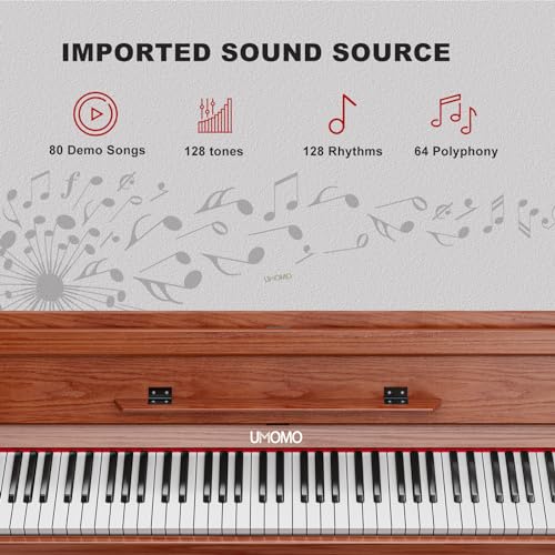 UMOMO 88 Weighted Key Digital Piano with Duet Piano Bench, Beginner Keyboard Piano Full Size Heavy Hammer Weighted Action Electric Piano Keyboard with USB MIDI, Black
