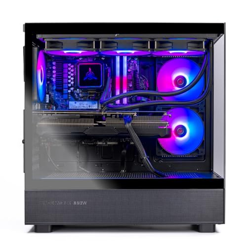 Skytech Gaming Azure 3 Desktop PC, Intel i7 14700F 2.1 GHz (5.3GHz Turbo), NVIDIA RTX 5060 Ti 16GB, 1TB Gen4 NVMe SSD, 32GB DDR5 RAM 6000 RGB, 850W Gold ATX 3 PSU, 360mm ARGB AIO, Wi-Fi, Win 11