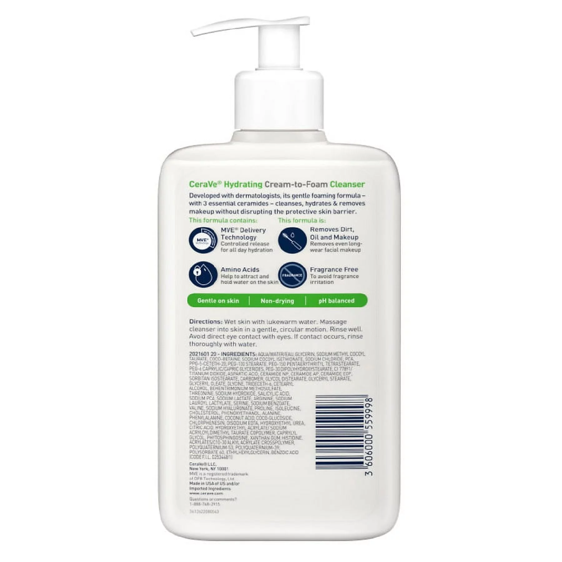 CeraVe Hydrating Cream-to-Foam Face Cleanser