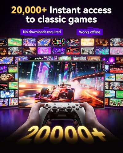 2025 Retro Gaming Console Pro 4K HDMI with 20,000+ Built-in Classic Video Games, Retro Game Stick with 23 Emulators Plug & Play TV Video Gaming Stick with 64GB Memory