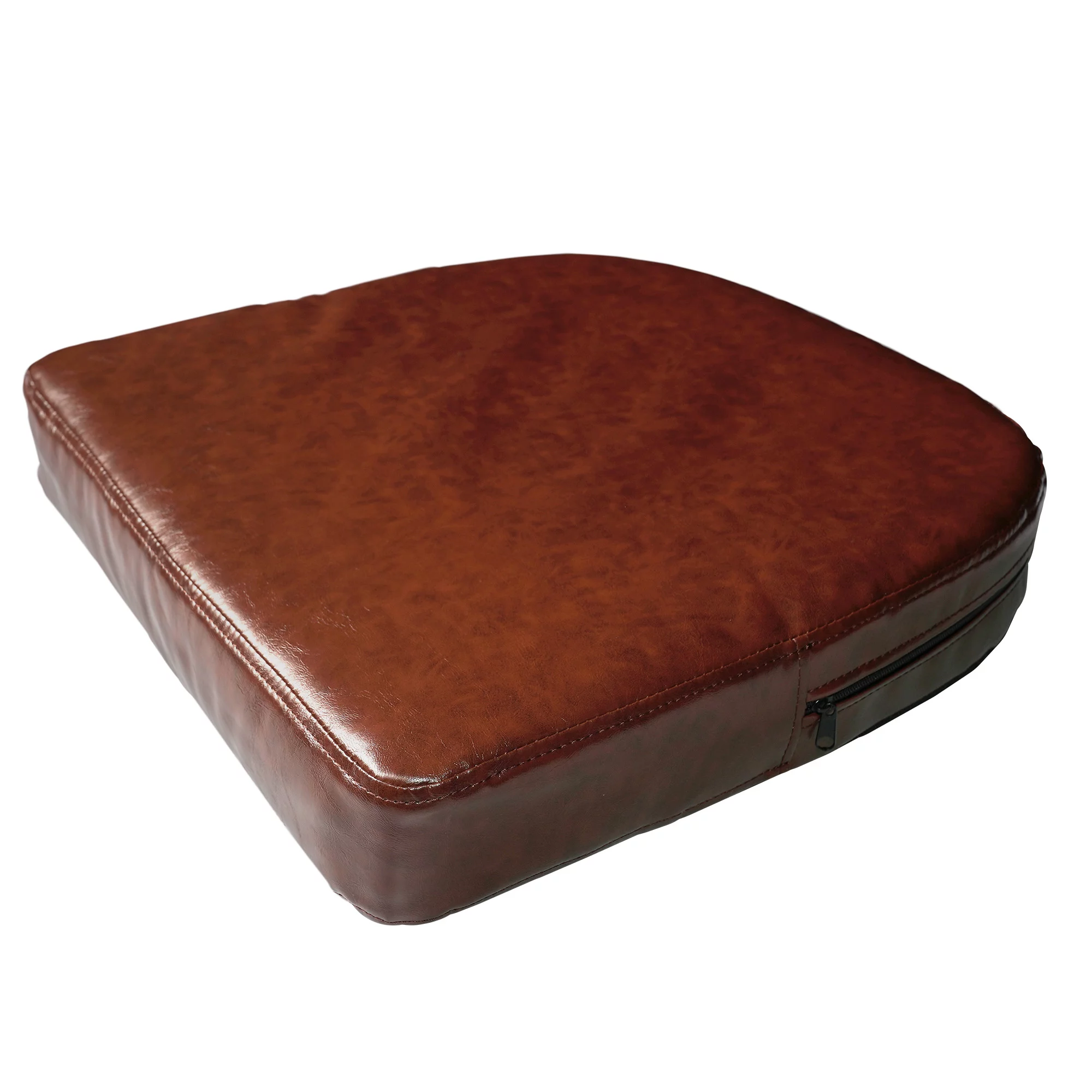 Living Room Chairs Faux Leather Modern Club Chair with Ottoman Cozy Arm Chair with 1 Pillow Brown