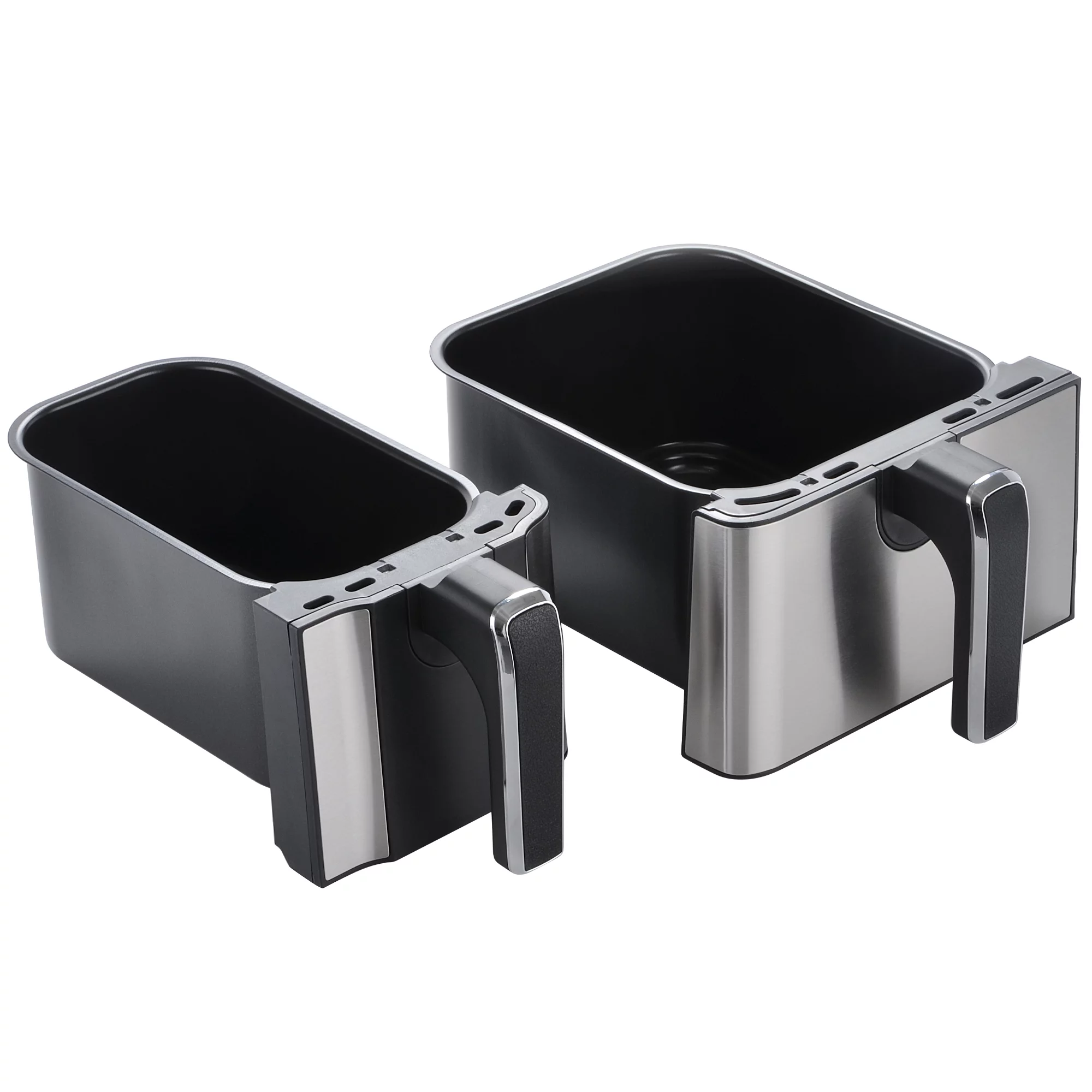 TRU 9 Quart Dual Basket Digital Air Fryer Black and Stainless