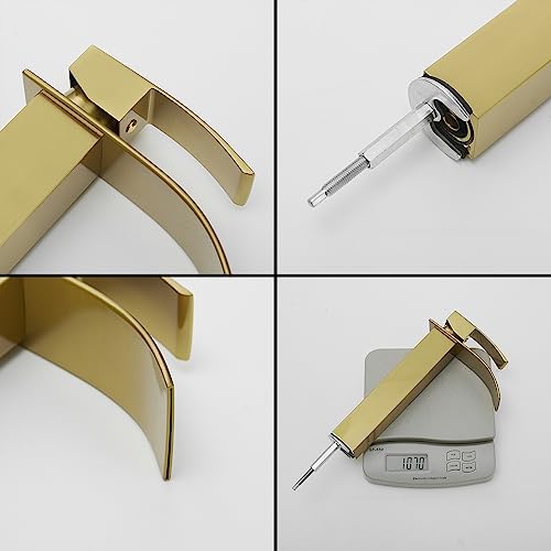 BWE Vessel Sink Faucet Modern Waterfall Chrome Single Hole Bathroom Faucet Single Handle with Pop up Drain Without Overflow Assembly Vanity Basin Bath Sink Faucets Mixer Tap