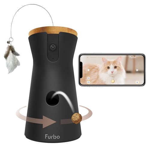 Furbo Mini Pet Camera - Unlock Camera & Smart Features w/Paid Plan: Home Security with Dog & Cat Safety Alerts, 2-Way Audio, Mountable Smart Cam w/Phone App (Subscription Required, 3mo Minimum)