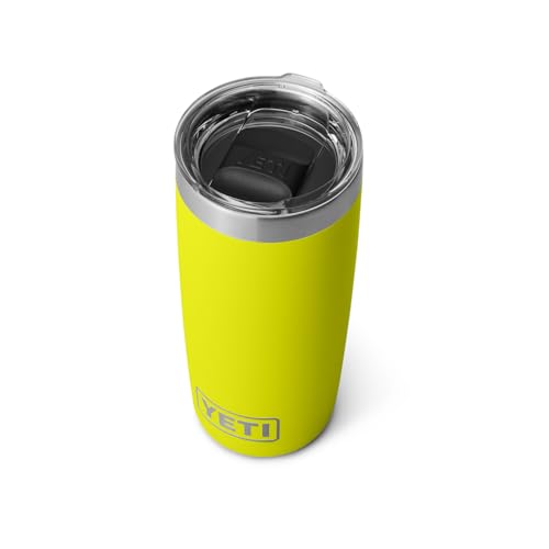 YETI Rambler 10 oz Tumbler, Stainless Steel, Vacuum Insulated with MagSlider Lid, Firefly Yellow