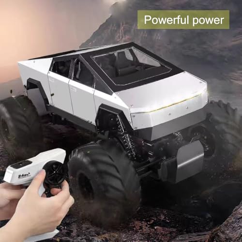 Big Remote Control Car Electric Pickup Truck High Speed RC Cars Alloy Body 1:12 Metal Car 2.4 GHz 25KPH -4WD All Terrain RTR Aluminum Shock Climbing 25° Angles Sound&Light Effect Truck 4.4LB 20IN