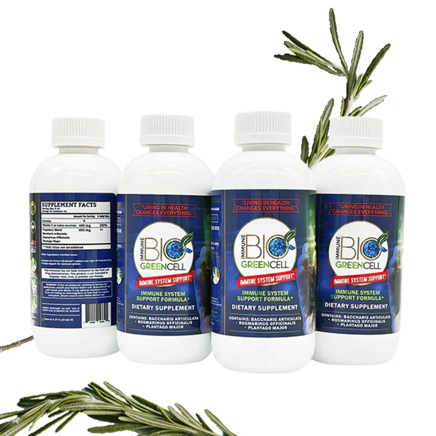 Immune Bio Green Cell - Immune System Support* - Incluye 4 Botellas - 8ml Per Serving