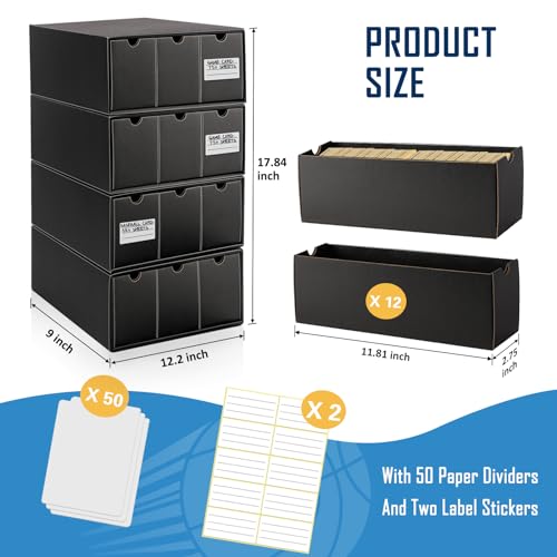 Kitoyz 8000+Trading Card Storage Boxes with 50 Card Storage Box Dividers,Baseball Footall Sport Card Storage Collection Compatible with Game Cards