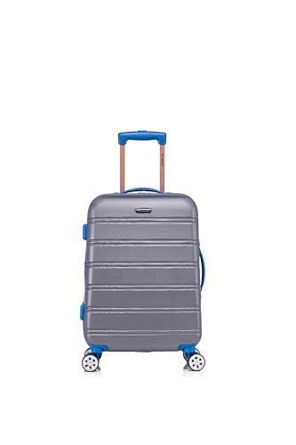 Rockland Melbourne Hardside Expandable Luggage with Spinner Wheels, 2TONENAVY, 2 Piece (20/28)