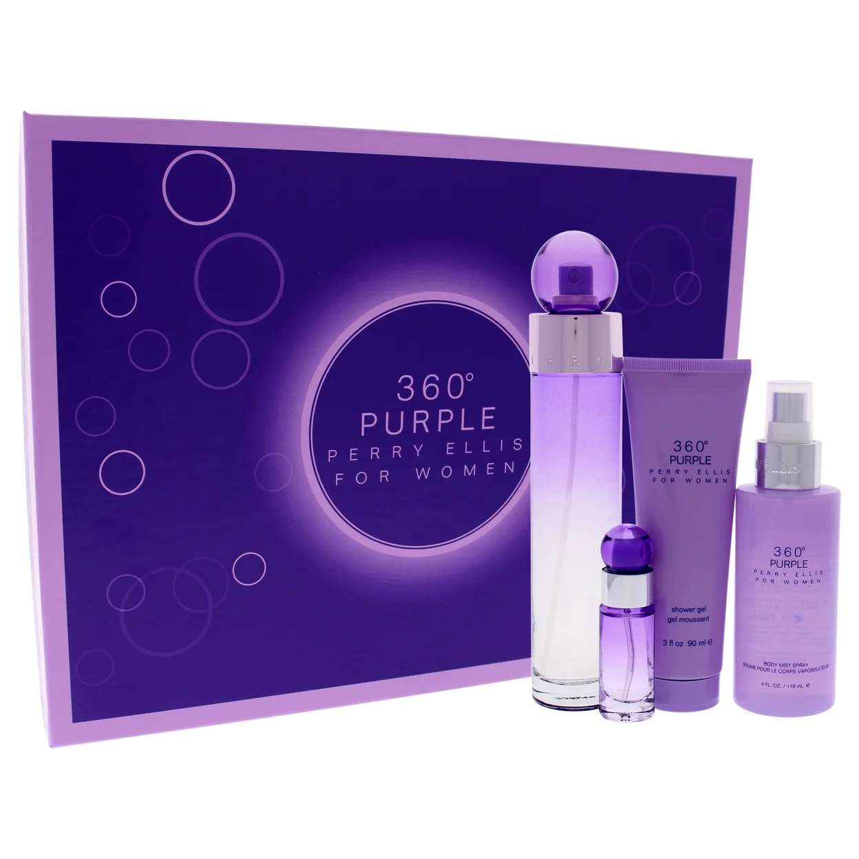 Perry Ellis Ladies 360 Degrees Purple for Women Gift Set Fragrances 844061012622