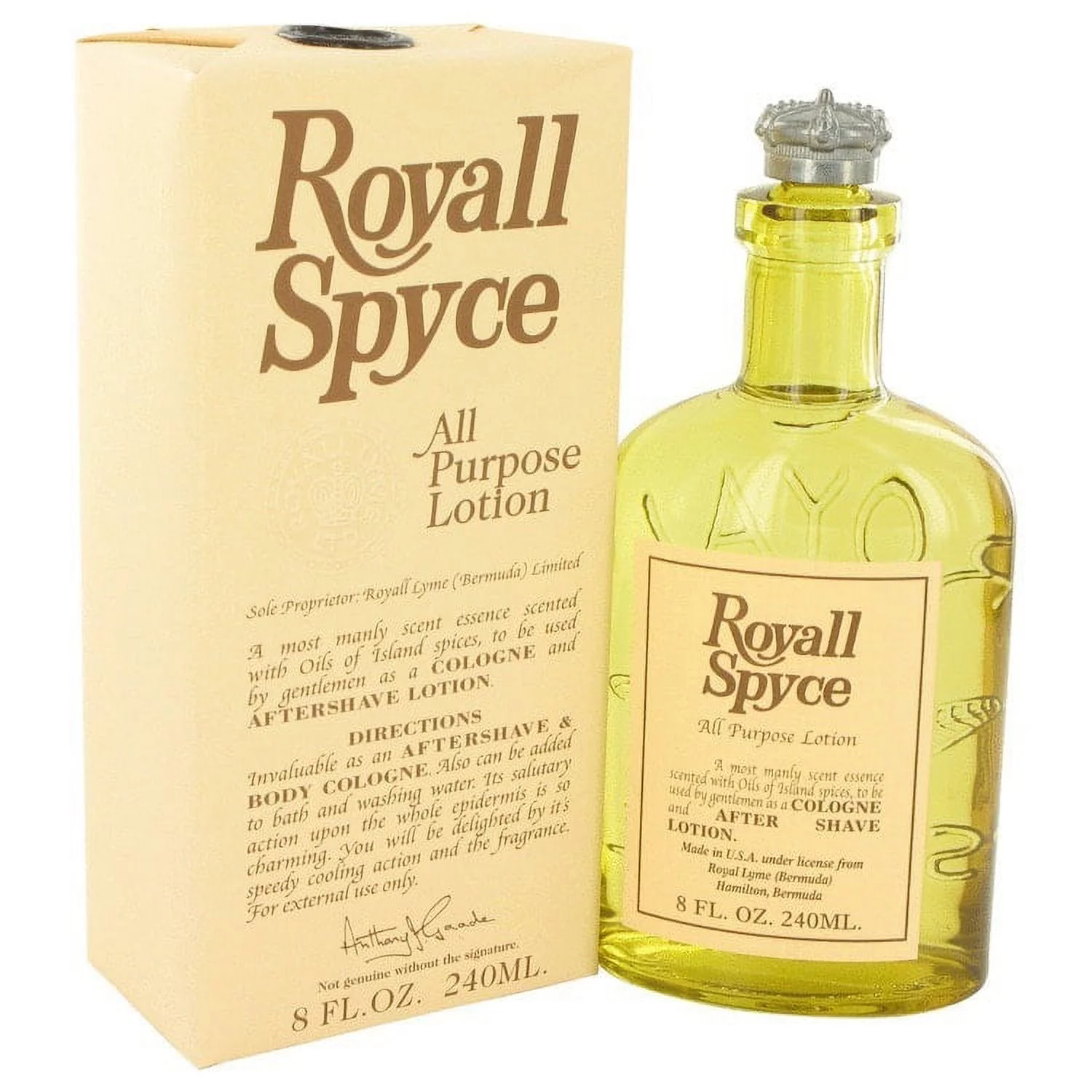 Royall Spyce Of Bermuda All Purpose Lotion 8.0 Oz / 240 Ml