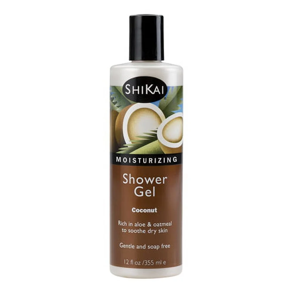 Shikai All Natural Moisturizing Shower Gel, Coconut - 12 Oz, 3 Pack