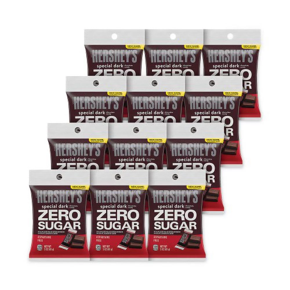 Hershey's Miniatures Special Dark Sugar-Free Chocolate, 3 oz Bag, 12 Bags/Carton, Ships in 1-3 Business Days