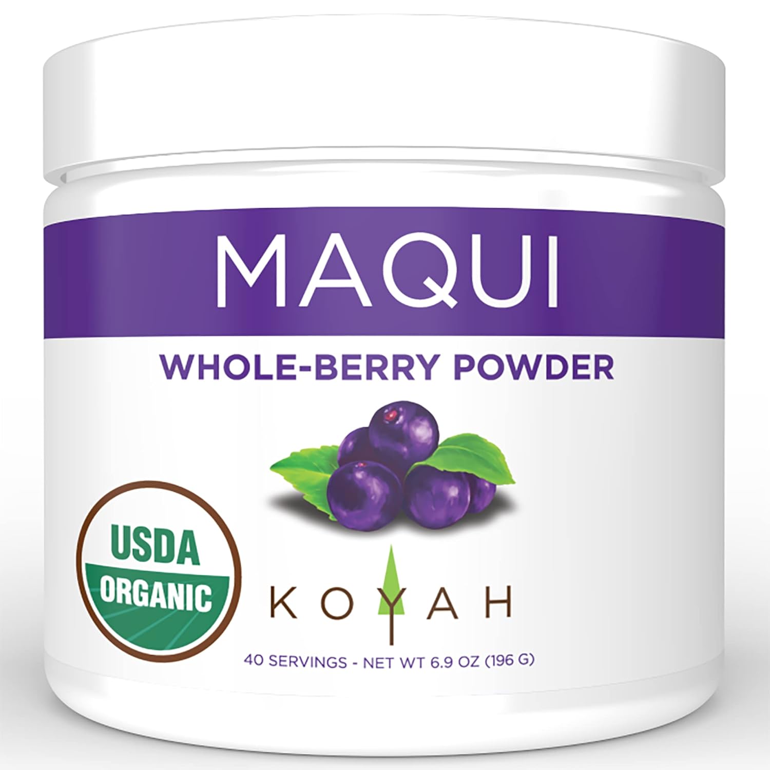 KOYAH - Organic Maqui Powder 40 Servings (1 Scoop = 146 Berries or 1/8 Cup Fresh), Chile Grown, Freeze-dried, Whole-Berry Powder