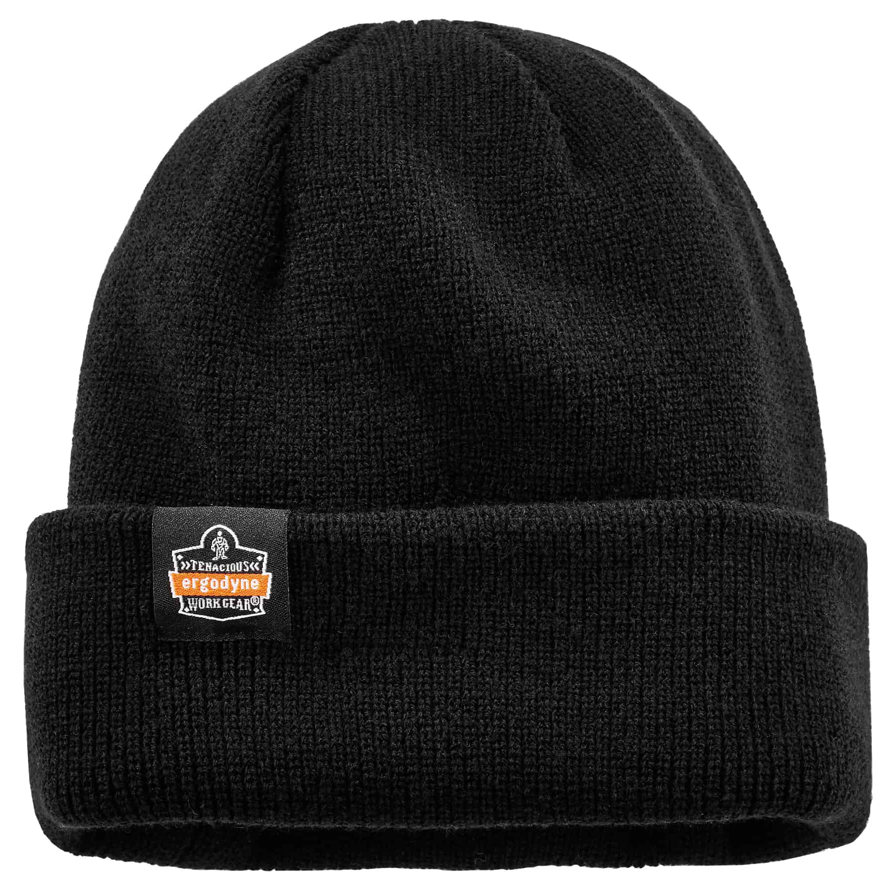 6811ZI Black Rib Knit Hat with Bump Cap Insert