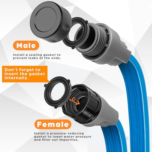 Sprinkler Hose 100FT, Heavy Duty Watering Hoses, Efficient Irrigation Tubing for Garden Lawn Sprinklers System with 40 Pack Staples