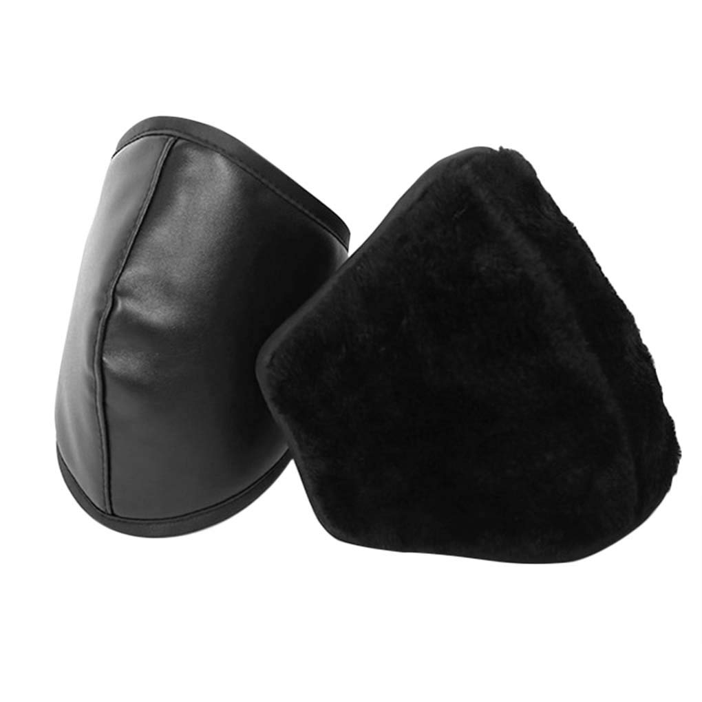 Motorcycle Knee Pads Sleeve Wraps Winter Windproof Waterproof Leather Thermal Fleece Lining Knee Brace Warmer Kneepad Adjustable Knee Shin Protective Guards for Motorcycle Bicycle Cycling